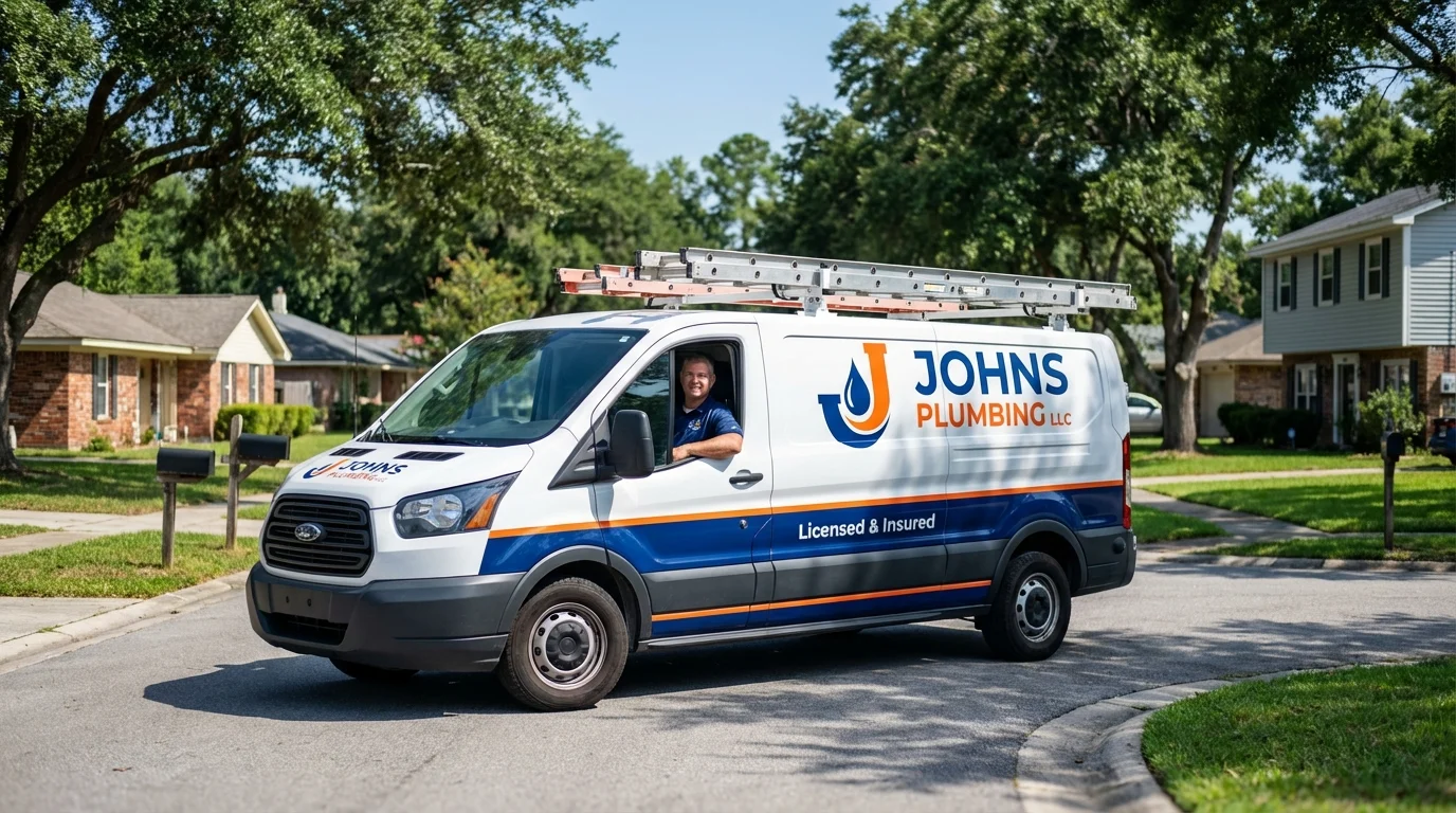 Johns Plumbing LLC service van in Northridge, CA